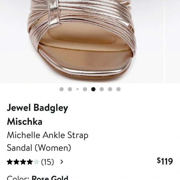 Jewel Badgley Mischka Metallic Strappy Heels